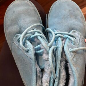 Light Blue Suede Boots